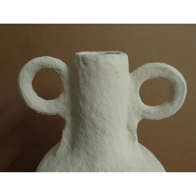 Paper Mache Tabletop Vase with Handles - 22" - Off-White