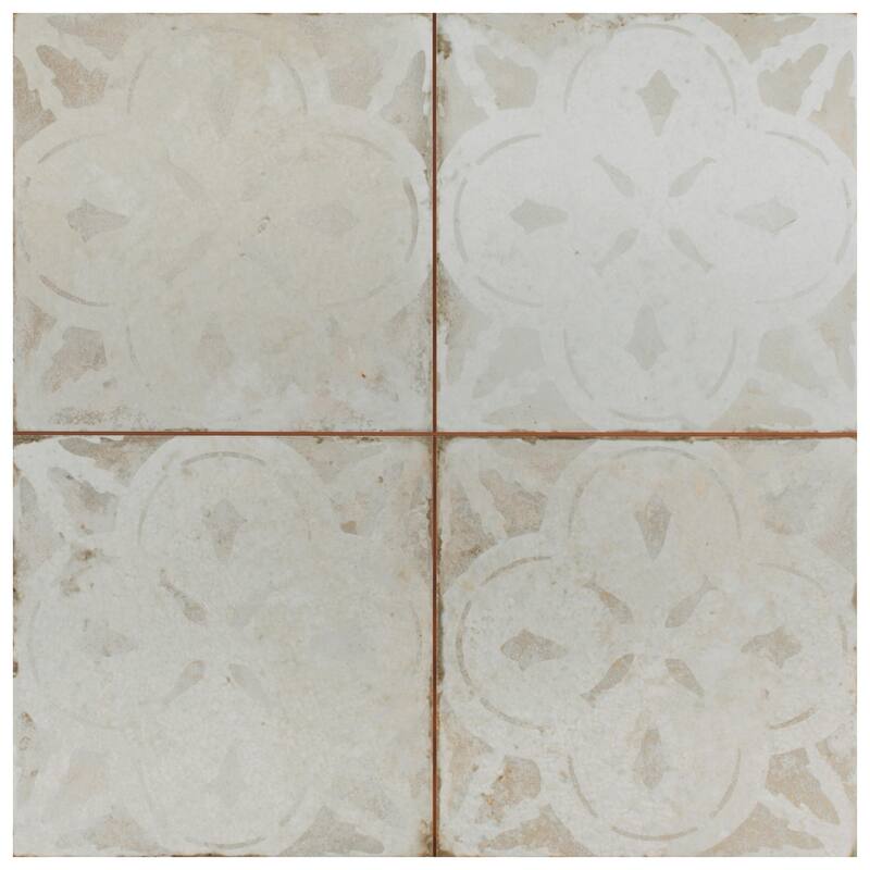 Merola Tile Kings Aurora White 17-5/8" x 17-5/8" Ceramic Floor and Wall Tile