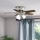 preview thumbnail 1 of 27, Hunter 42" Builder Low Profile Ceiling Fan with 3-Light LED Light Kit and Pull Chain Brushed Nickel