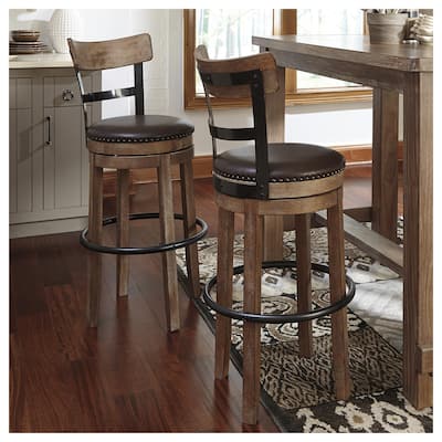Signature Design by Ashley Sircar Industrial Swivel Bar Stool - 19.5" W x 19.5" D x 42" H