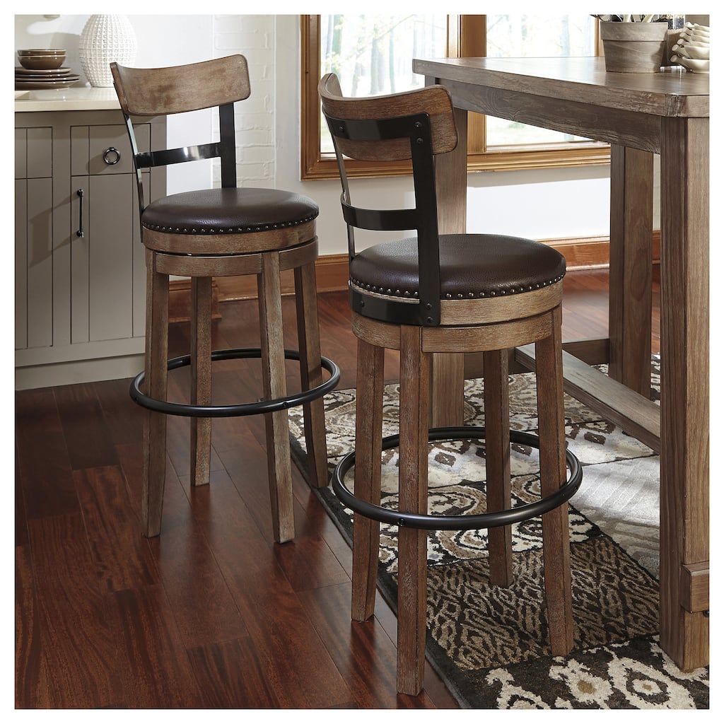 Signature Design by Ashley Sircar Industrial Swivel Bar Stool - 19.5" W x 19.5" D x 42" H