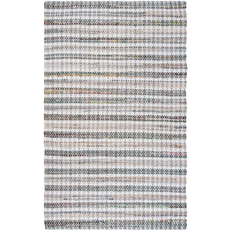 SAFAVIEH Handmade Flatweave Montauk Hermanda Casual Cotton Rug - 5' x 8' - Grey/Multi