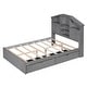 preview thumbnail 13 of 16, Full Size Wood Platform Bed with House-Shaped Storage Headboard and 2 Drawers, Walnut Finish