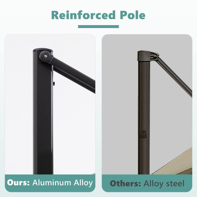 Outdoor 10FT 360 Degree Rotation Double Top Cantilever Umbrella