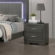 preview thumbnail 10 of 8, Furniture of America Lalt Modern 3-Piece Metallic Grey Wood Panel Bedroom Set with LED Light