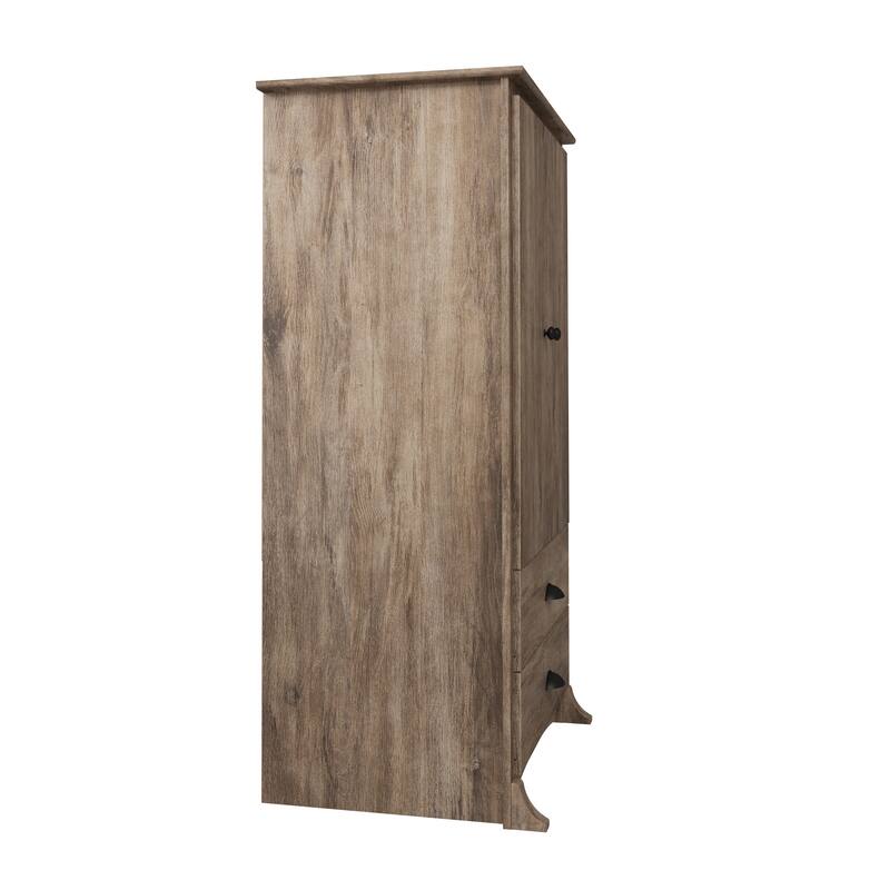 Porch & Den Commerce Black 2-drawer Armoire - 31.5" W x 58.75" H x 22" D