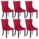 preview thumbnail 90 of 99, High-end Tufted Velvet Upholstered Nailhead Dining Chair Set of 6 Set of 6 - Wine