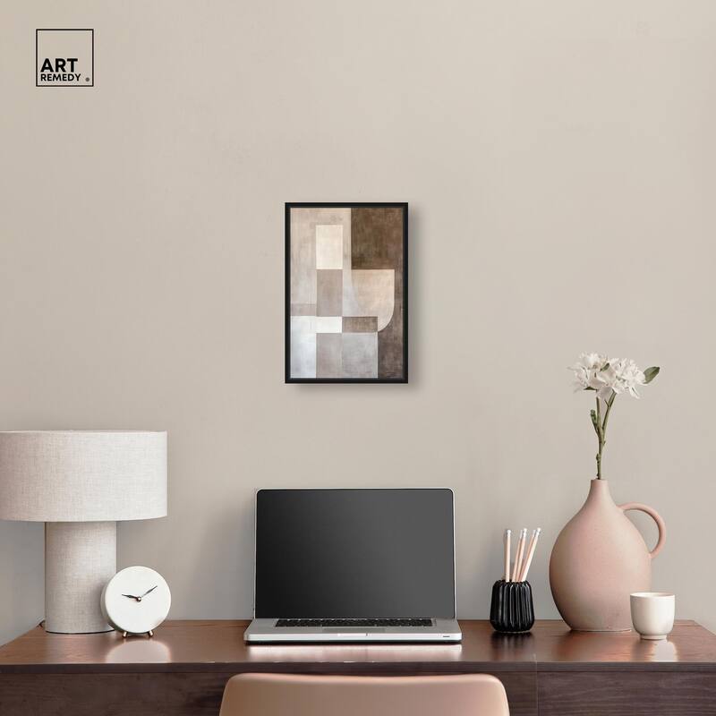 Neutral Tone Blocks I Canvas by Art Remedy