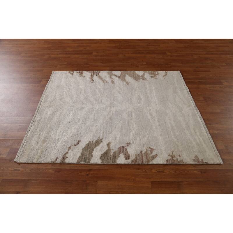 Abstract Turkish Oriental Home Decor Area Rug Hand-knotted Wool Carpet - 3'11" x 4'9"