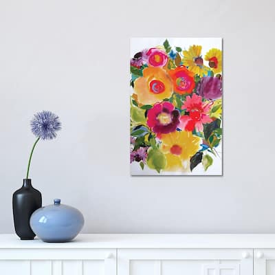 iCanvas "Purple Zinnias" by Kim Parker Canvas Print