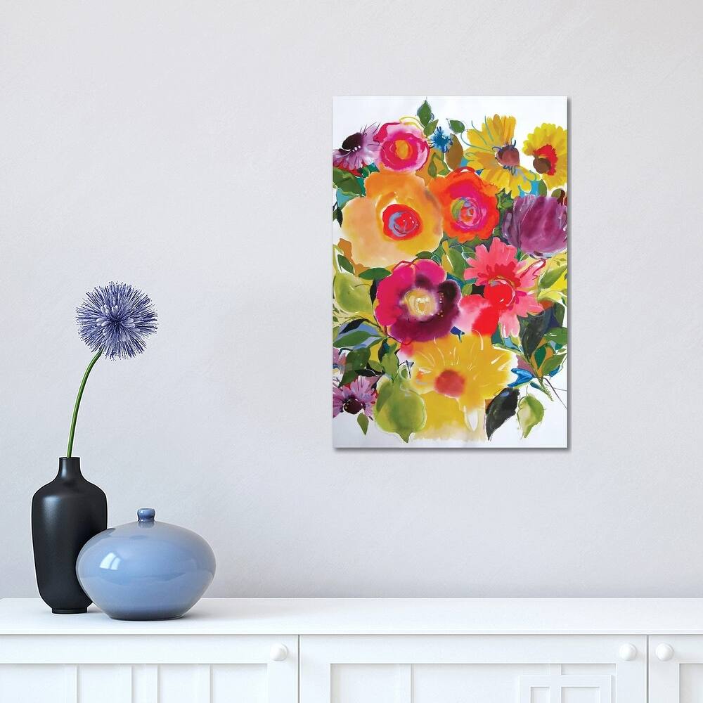 iCanvas "Purple Zinnias" by Kim Parker Canvas Print