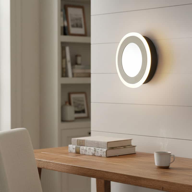 7.7"W Modern LED Flush Mount Ceiling Light - 13W 3000K Warm Light, Dimmable Round Fixture for Bedroom - 1 Light