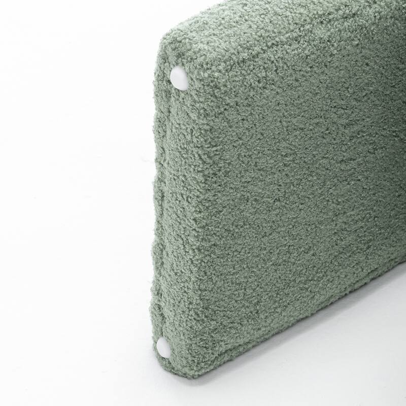 SEYNAR Modern Glam Teddy Velvet Upolstered U-Shaped Ottoman