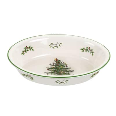 Spode Christmas Tree Oval Rim Dish