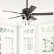 preview thumbnail 1 of 18, Hunter 52" Hartland Ceiling Fan with 3-Light LED Light and Pull Chains - Farmhouse, Transitional Matte Black
