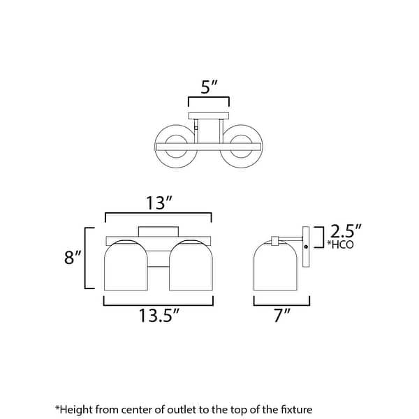 Maxim 21232 Scoop 2 Light 14" Wide Vanity Light