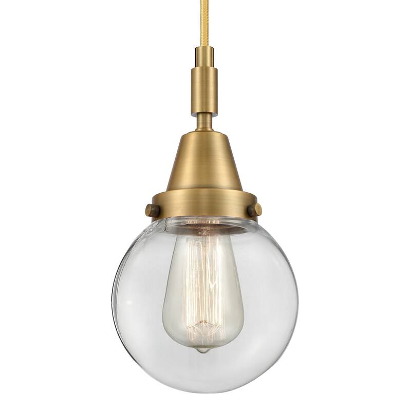 Innovations Lighting 447-1P-G202-6 Beacon 6" Wide Mini Pendant with - Brushed Brass