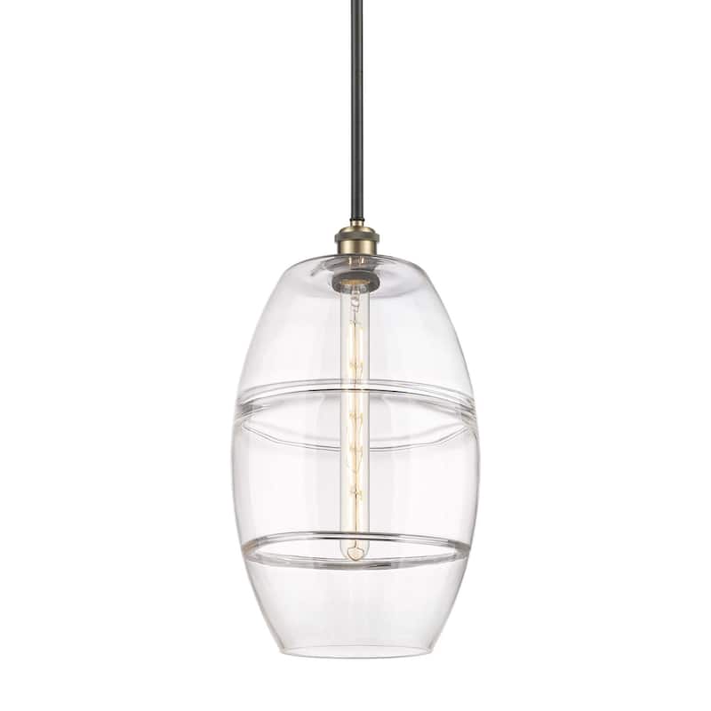 Innovations Lighting 516-1S-19-10 Vaz Pendant Vaz 10" Wide Mini - Black Antique Brass / Clear