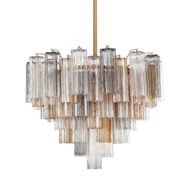 Crystorama Lighting Group ADD-312-AU Addis 12 Light 27" Wide Waterfall - Aged Brass