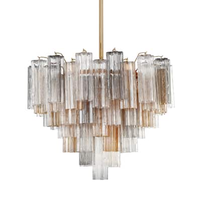 Crystorama Lighting Group ADD-312-AU Addis 12 Light 27" Wide Waterfall