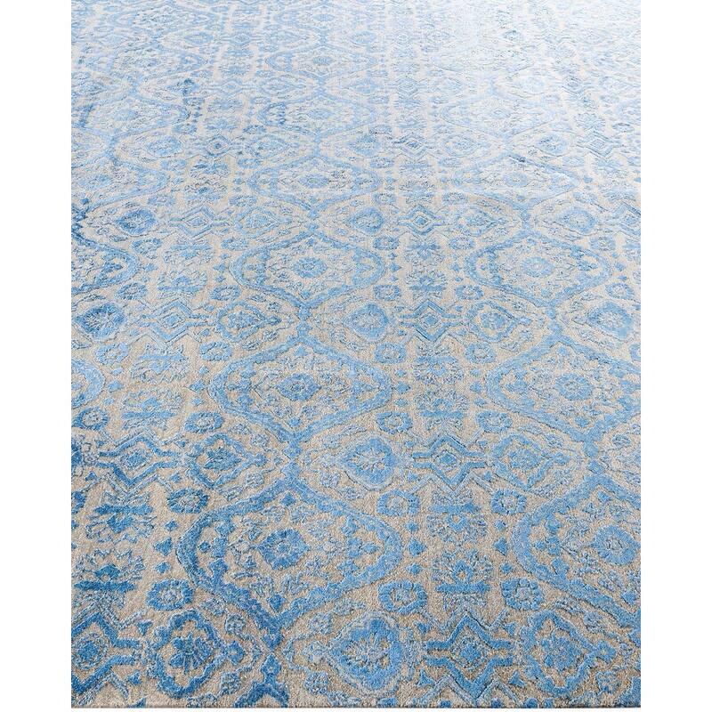 Ikat One-of-a-Kind Hand-Knotted Area Rug - Beige, 9' 3" x 12' 4" - 9' 3" x 12' 4"