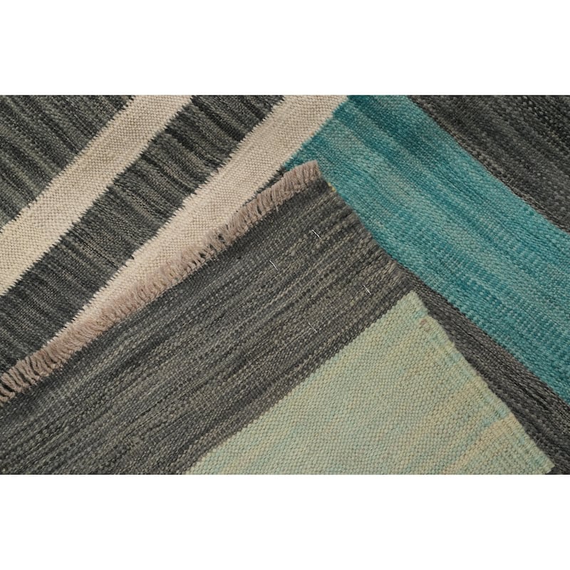 Hand Woven Southwestern Wool Multi-Colored Geometric Area Rug - 12' 8'' X 9' 9''