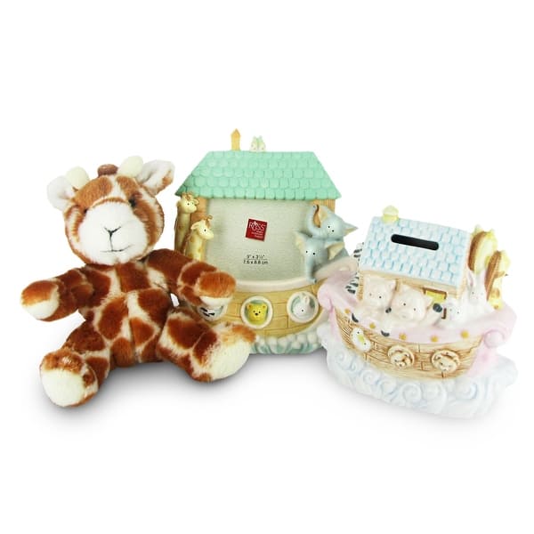 Noah S Ark Gift Set W Giraffe Plush Frame Bank By Russ Berrie Multi 7 0 In X 3 0 In X 6 0 In Overstock