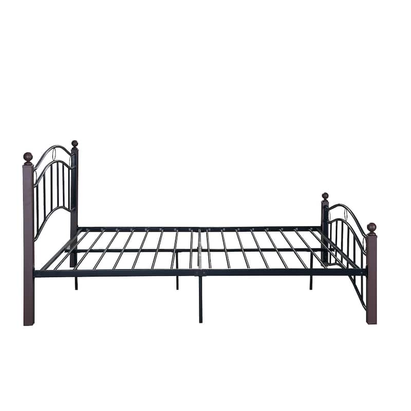 Industrial Full Size Sturdy Metal Bed Frame with Central Support and