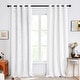 preview thumbnail 19 of 19, Deconovo Pattern Curtain, Black Out Curtains for Bedroom Windows 2 Panel W42 X L45 - Pure White