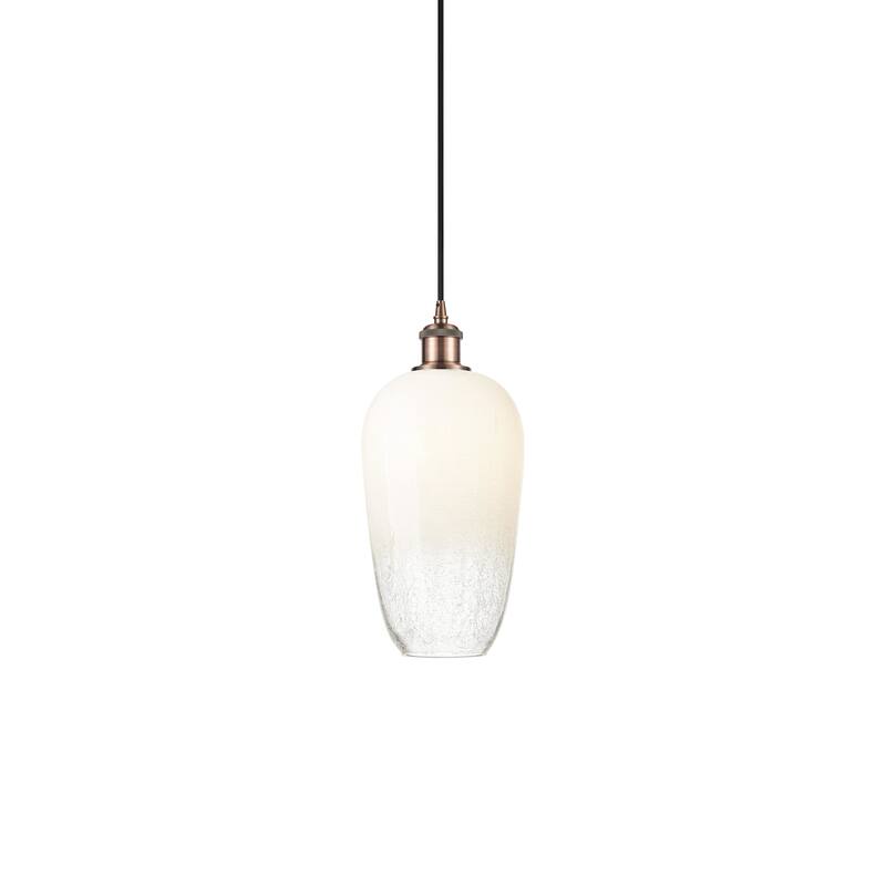Innovations Lighting 516-1P-15-7 Brookhaven Flute Pendant Brookhaven - Antique Copper / Opal