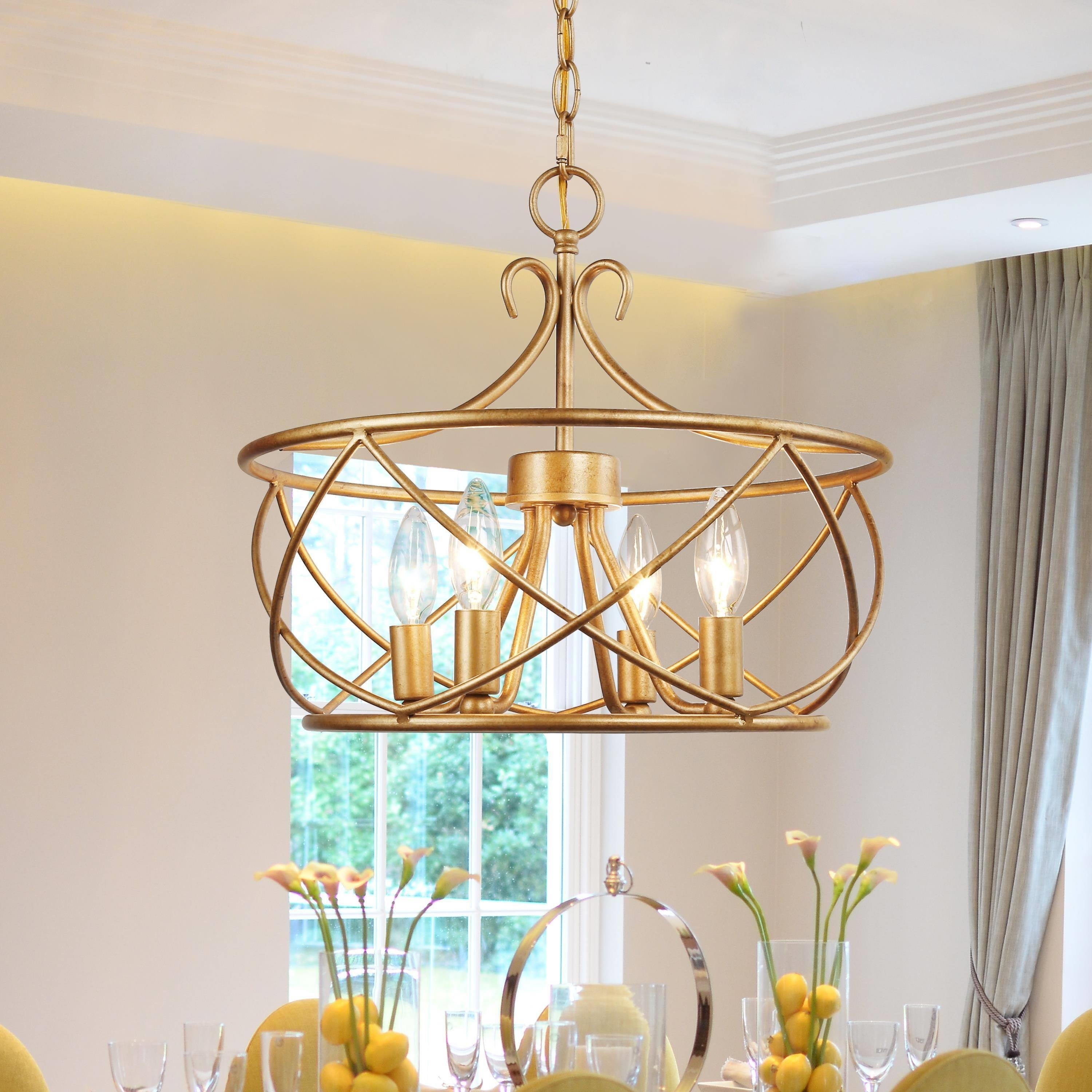 Gold drum chandelier sale