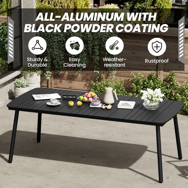 Outdoor 7/9-Piece Patio Dining Set Aluminum Dining Table and Folding Chairs