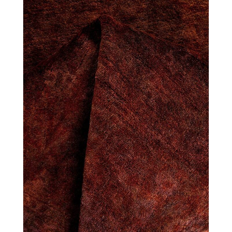 Overton Hand Knotted Wool Vintage Inspired Modern Contemporary Overdyed Brown Runner Rug - 2' 7" x 8' 5"