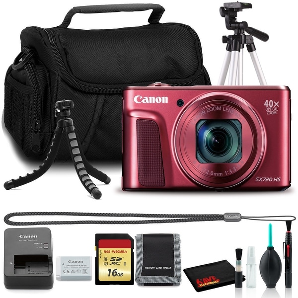 Canon Powershot SX720 Digital Camera (Red) with Tripods, 16GB Memory,. Opens flyout.