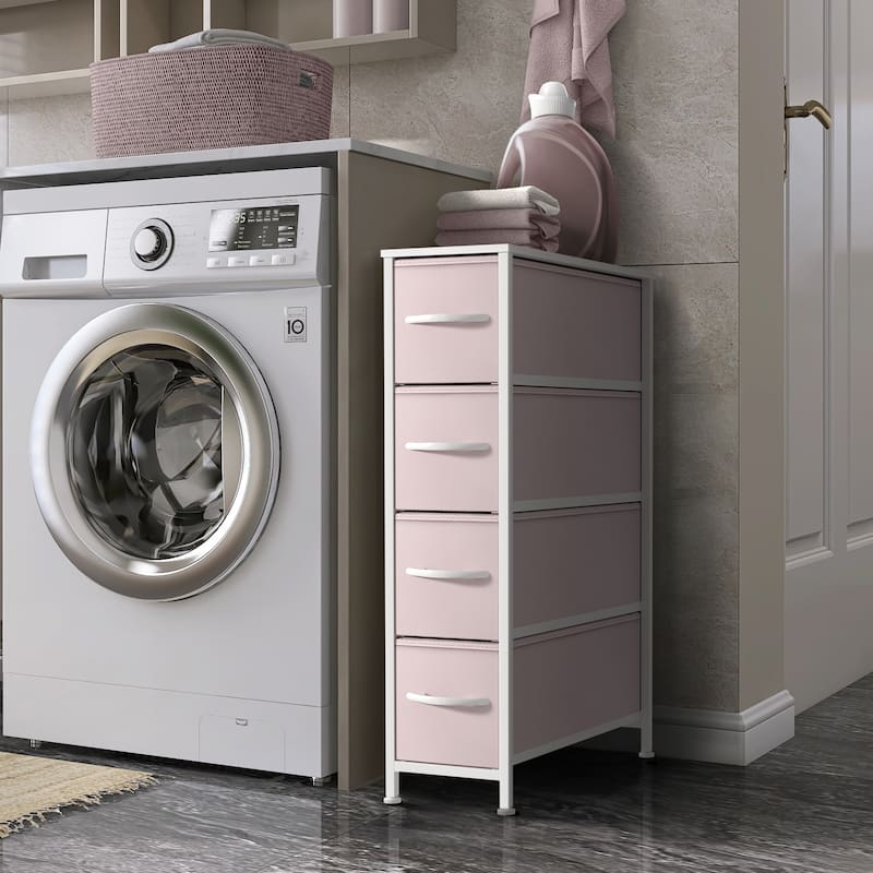 Narrow Dresser Tower with 4 Drawers - Vertical Storage for Bedroom