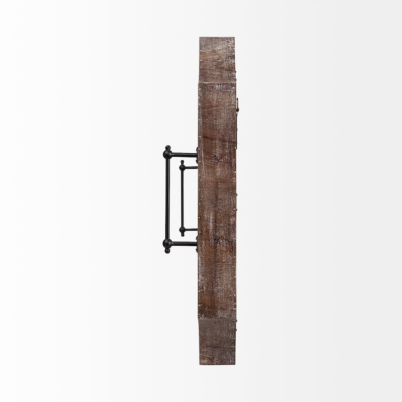 Shrouda Brown Wooden Mirrored Bottom Tray - 24"W x 24"D x 6"H