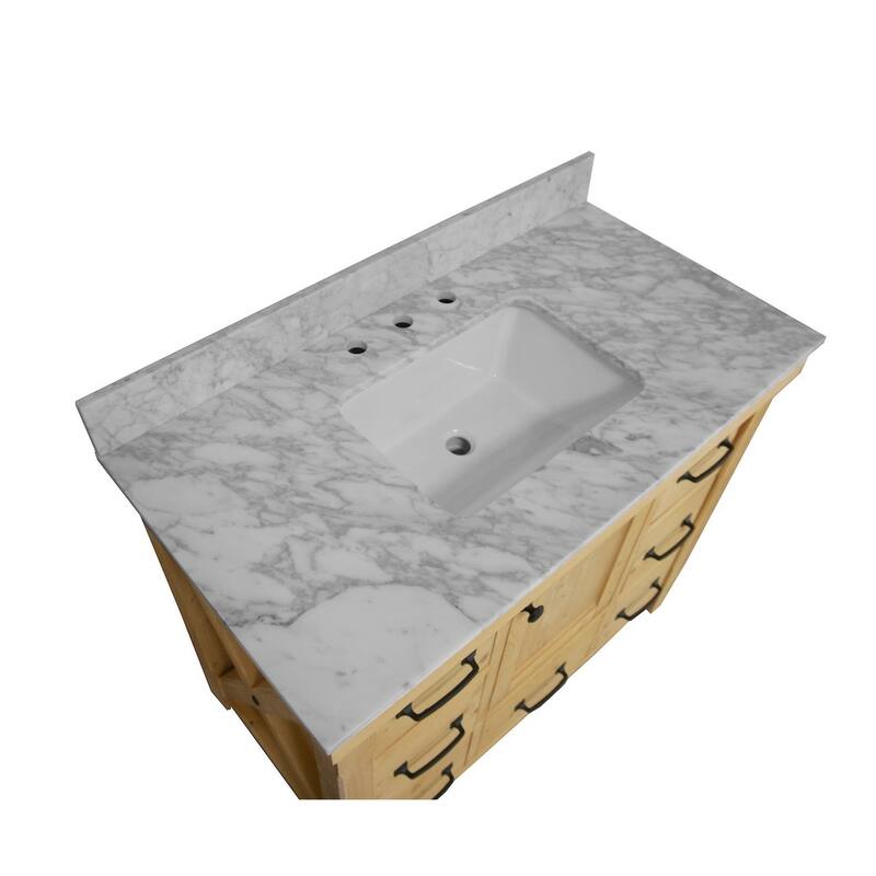 KitchenBathCollection Tuscany 42" Bathroom Vanity with Carrara Marble Top
