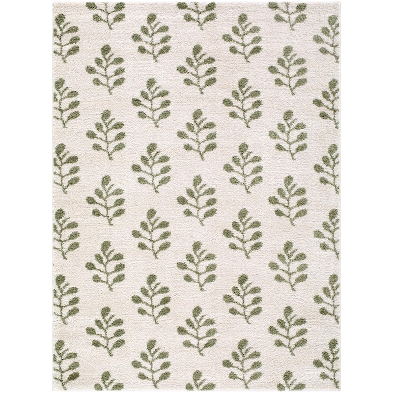 Elle Decor x Livabliss Rivoli Modern Area Rug - Green/Cream - 7'10" x 10'