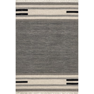 Prabal Gurung x Rugs USA Black Brooklyn Tasseled Wool Area Rug