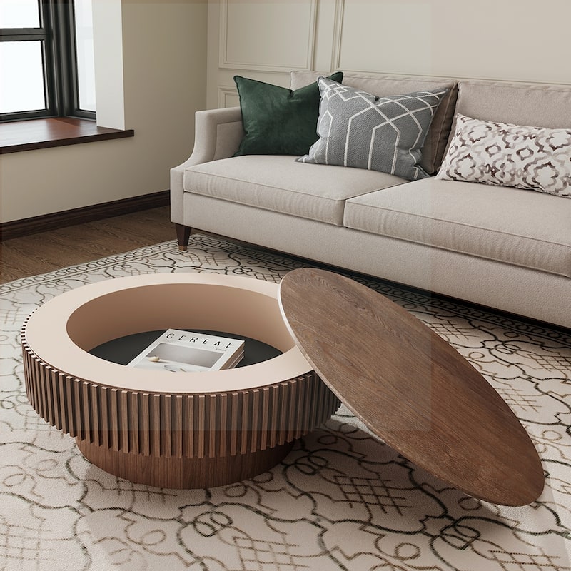 Round Coffee Table with Storage