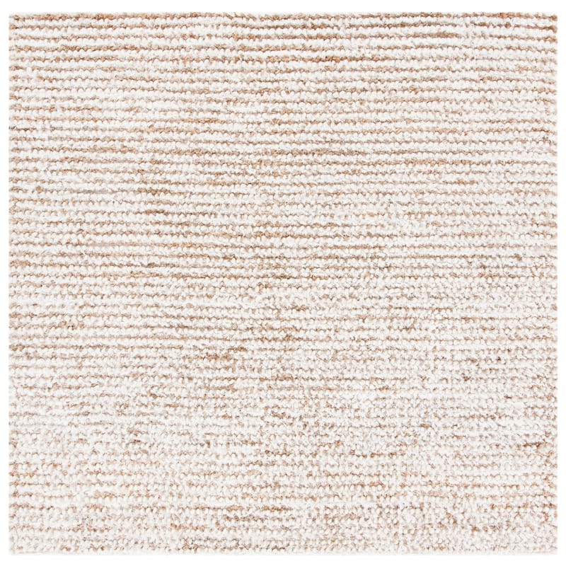SAFAVIEH Handmade Aspen Symone Ashton Solid Wool Rug - 7' Square - White/Beige