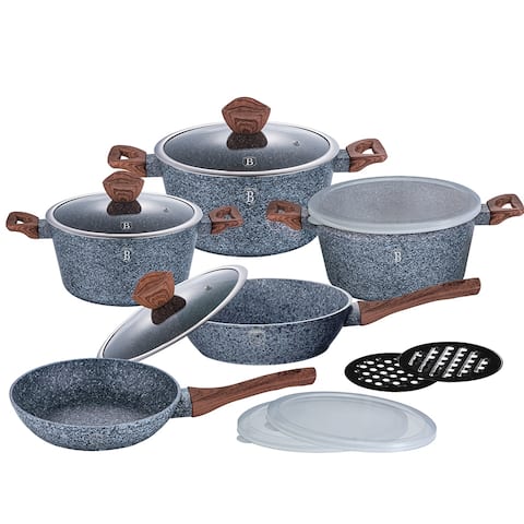 Berlinger Haus 13-Piece Kitchen Cookware Set, Gray Stone Collection