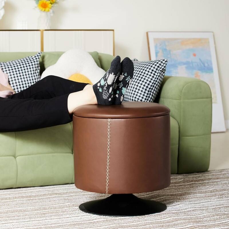 Faux Leather Ottoman Foot Rest(16.5" Wx18 H)