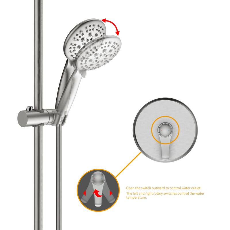 4 inch WallMounted Shower System with Roughin Valve with Rain