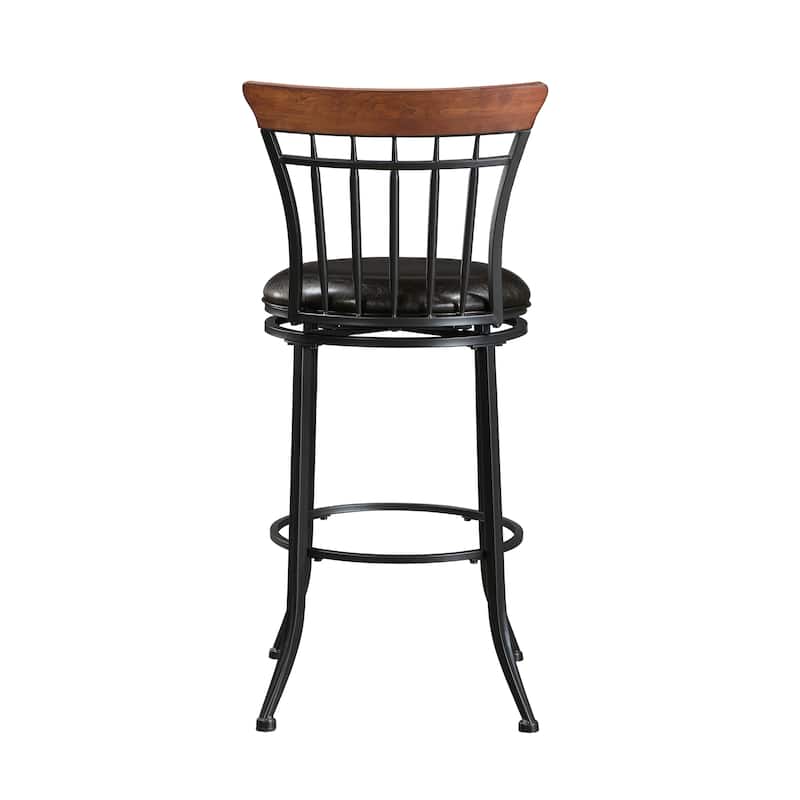 Argonne 29"H Faux leather Swivel Counter Height Chair - Metal Base