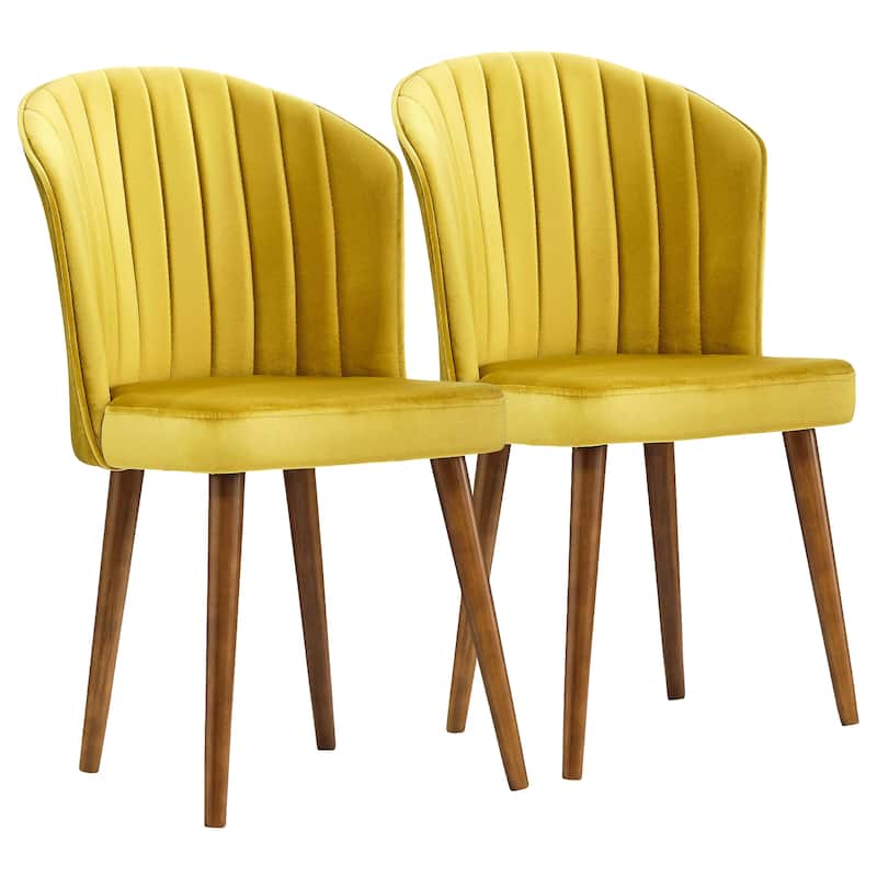 Roswell Mid-Century Modern Velvet Dining Chair (Set of 2)