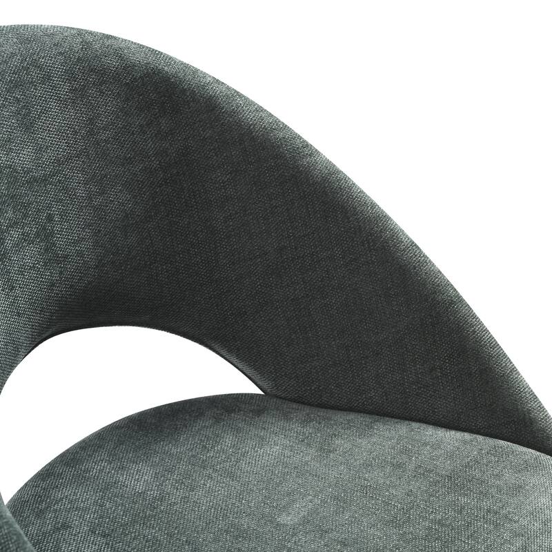 Angelina Modern Curved Back Forest Green Upholstered Dining Chair - Set of 2