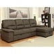 preview thumbnail 6 of 5, Furniture of America Werr Modern Leather Sleeper Sectional Ash Brown