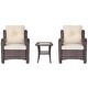 preview thumbnail 63 of 91, Outdoor Patio Furniture Set Brown Wicker Patio Conversation Seating Sets