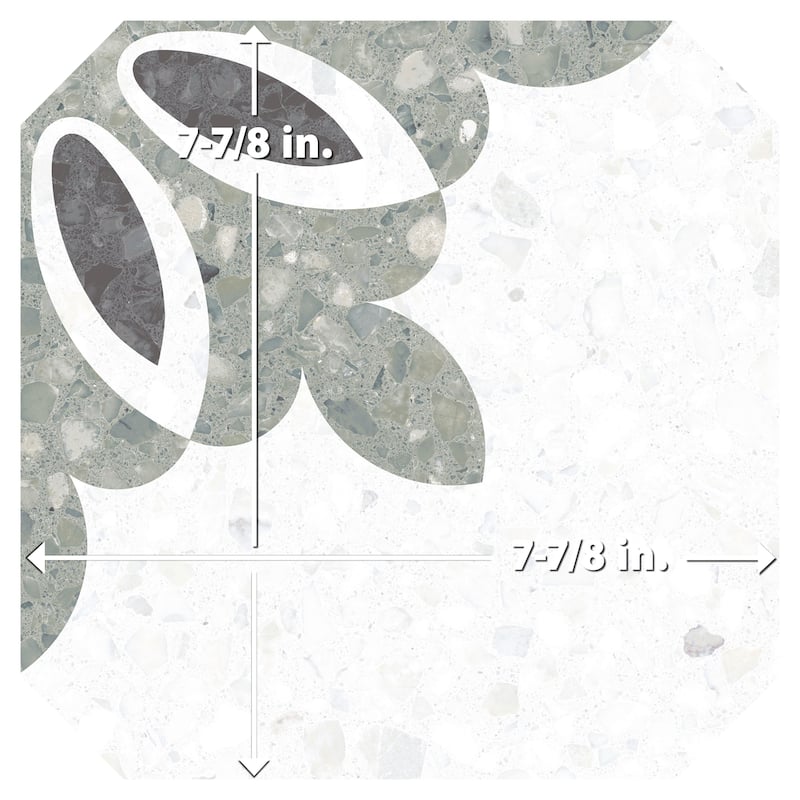 Merola Tile Riviera Octagon Antibes Verde 7-7/8" x 7-7/8" Porcelain Floor and Wall Tile